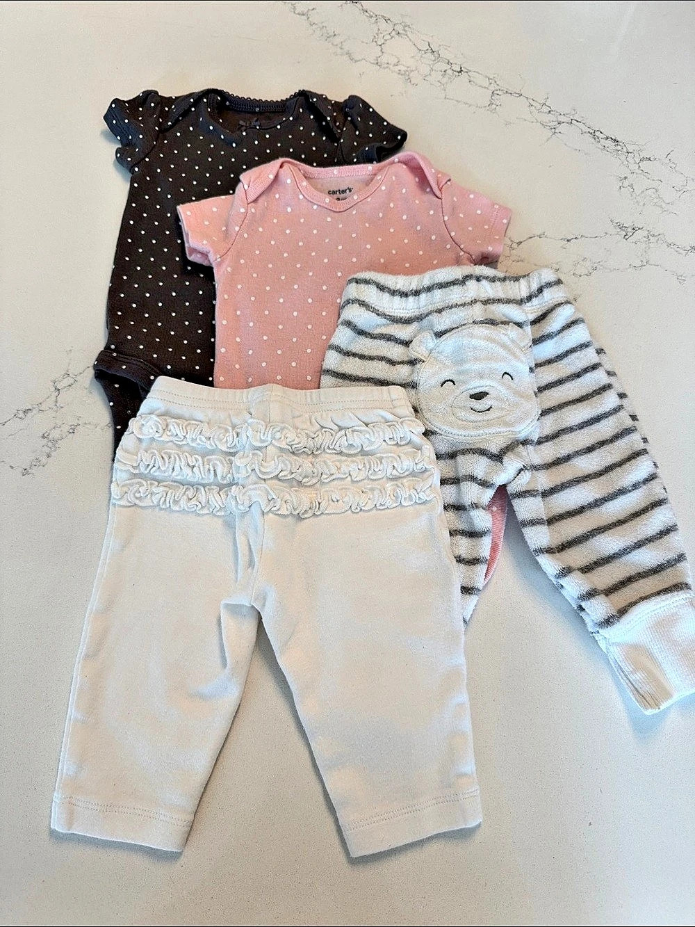 Carter's Baby 4-Piece Outfit Set in Pink & Gray